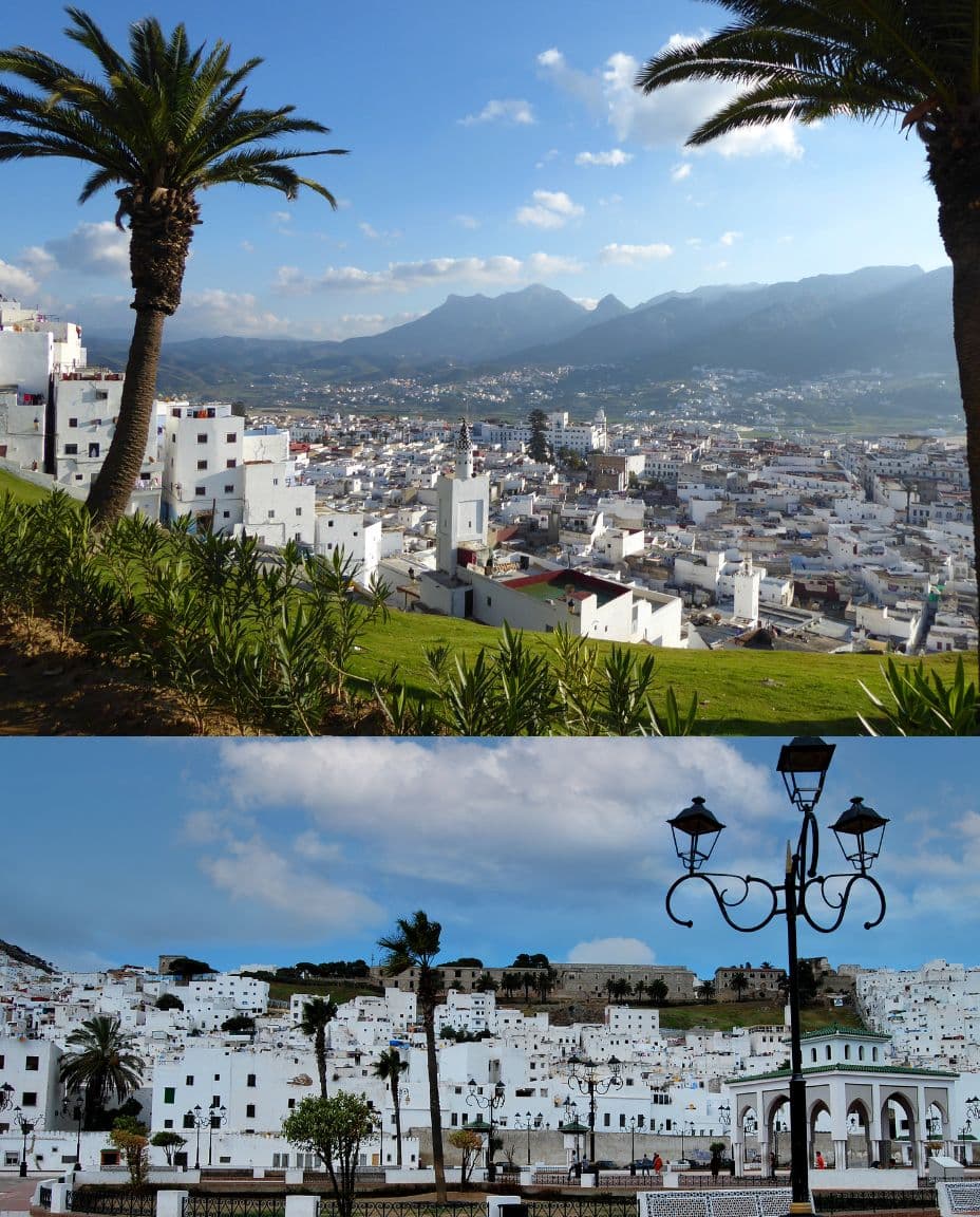 Ville blanche de Tétouan au pied des montagnes du Rif